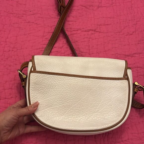 La Tour Eiffel Elegant white  and Brown genuine leather Shoulder Bag - Picture 6 of 11